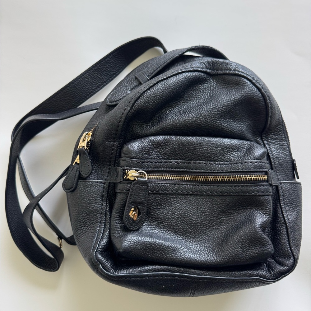 Coach Black Pebbled Leather Backpack